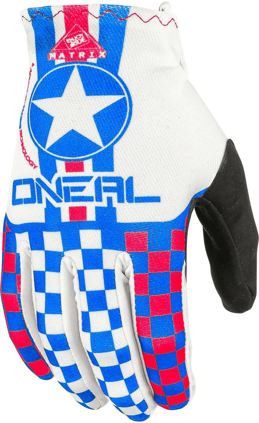 Motorradhandschuhe POCO Express O'Neal MatrixWingman weiß/rot/blau